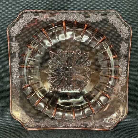 Other - Jeannette Glass Depression Glass Adam Cake Plate
